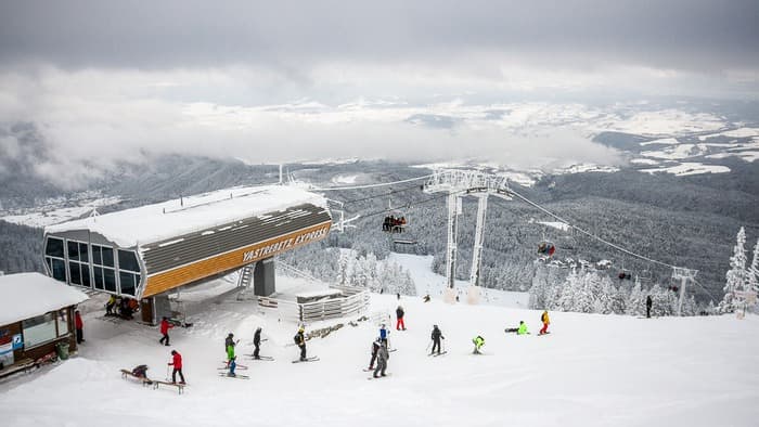 The high Yastrebets sector above Borovets, reached by the gondola lift